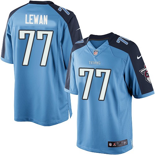 Men's Limited Taylor Lewan Nike Jersey Light Blue Home - #77 NFL Tennessee Titans